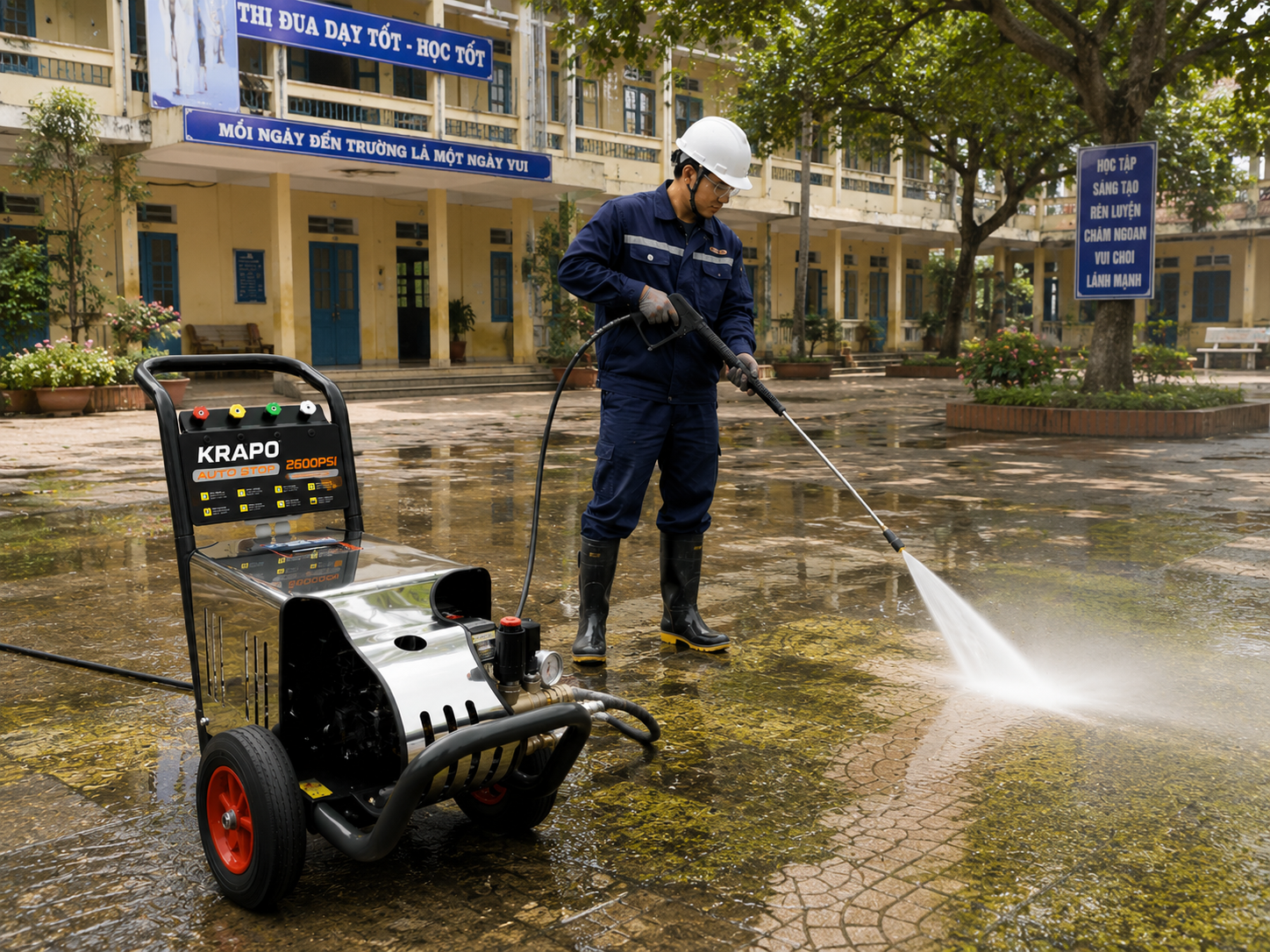 Máy xịt rửa đa năng Krapo LK-4T4 Máy xịt rửa đa năng Krapo LK-4T4 là lựa chọn lý tưởng cho các gara ô tô, trung tâm chăm sóc xe và đơn vị vệ sinh công nghiệp cần một thiết bị mạnh mẽ, bền bỉ và hiệu quả
